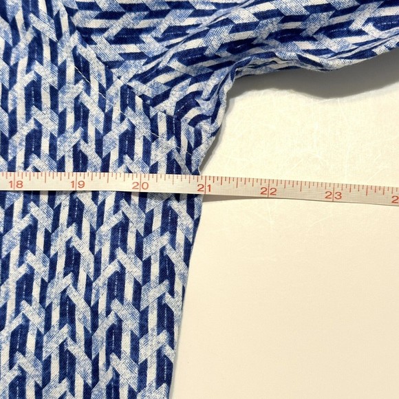 Robert Graham Long Sleeve Shirt Tulsa Mens Size Small Geometric Blue White - Picture 4 of 11